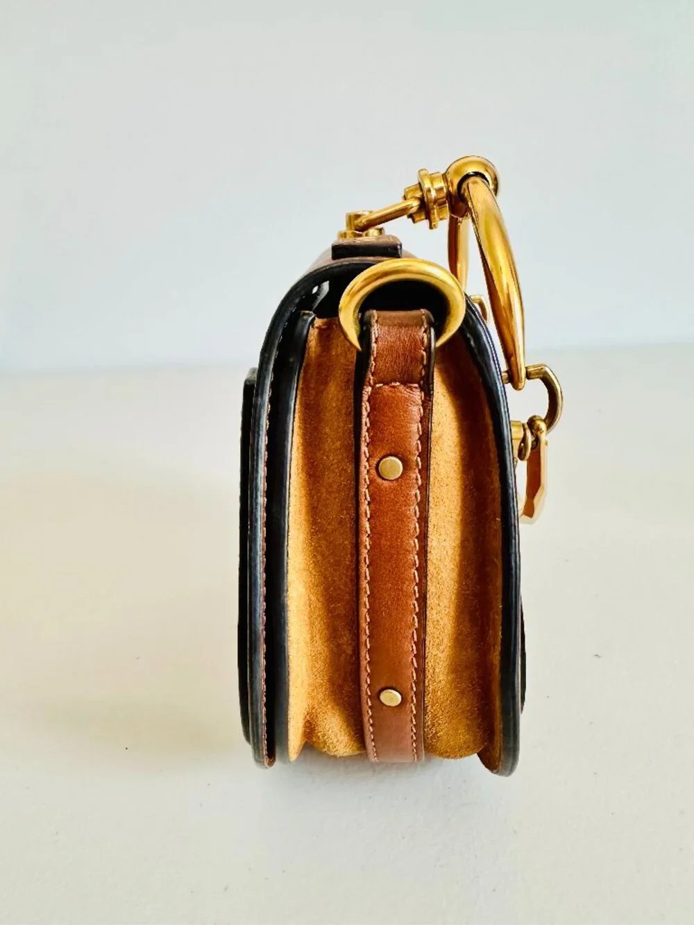 CHLOE NILE BRACELET SMALL BAG CARAMEL TAN CROSSBODY SATACHEL  MADE IN ITALY - Picture 8 of 11